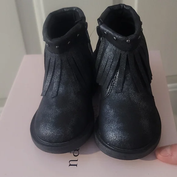Toddler black fringe boots cheap